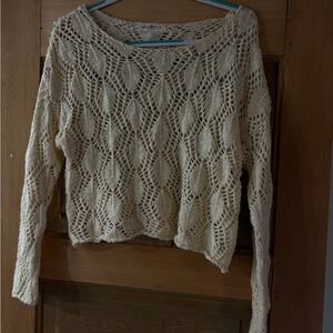 Natural Life 100% Cotton Cream Crochet Top